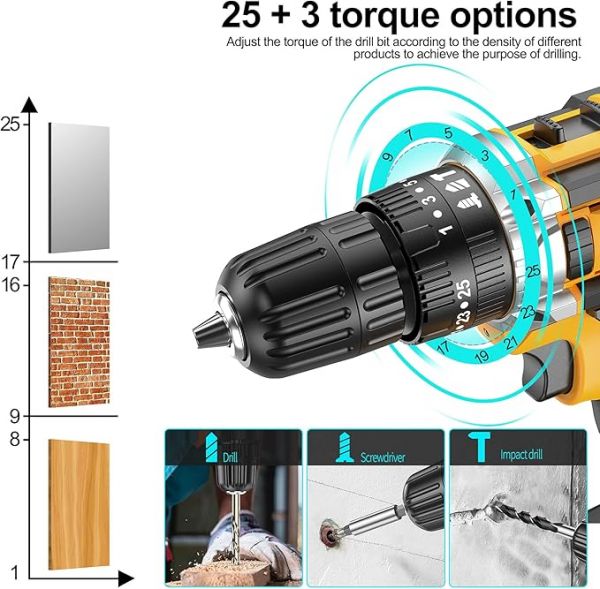 JayLene 21V Cordless Drill Set